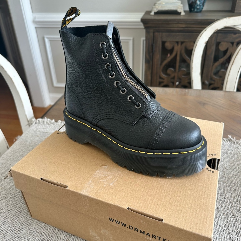Dr. Martens Black Leather Platform Boots
